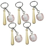 Garneck Llaveros de Béisbol Deportivos Miniatura, 5 Piezas Amarillo, Accesorios de Béisbol para Niños de 12 a 14 Años, Colgantes para Mochila y Bolso, Regalos para Fiesta y Uso Deportivo