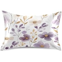 YETTASBIN Wildflower Satin Pillowcase, Soft Breathable Silk Pillow Case with Envelope Closure for Hair and Skin, Standard Size 26 x 20 Inch