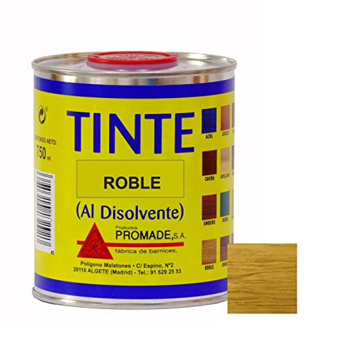 Promade - Tinte al disolvente para teñir la madera. Tonos de madera y colores vivos y modernos (375 ml, Roble)