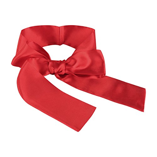 Freebily Blindfold Eye Satin Cover Sleeping Blinder Sex Couple Games Love Cosplay Cover Band Tie Red One Size