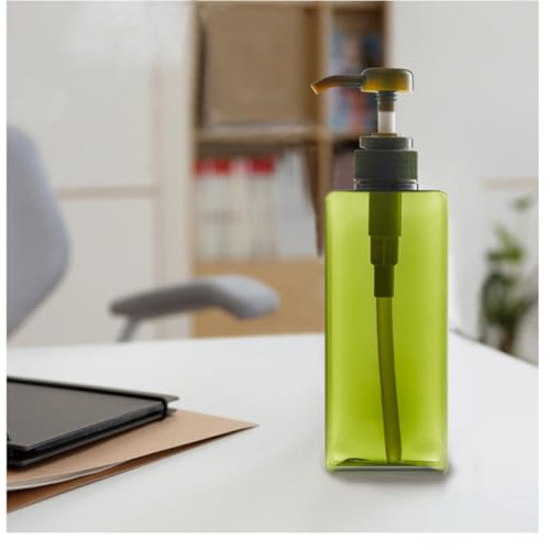 IMIKEYA Botellas Cuadradas de Plástico Petg Dosificador 280 Ml Color Verde Oscuro Pack de 2 Unidades Rellenables y Reutilizables para Lociones Jabón Líquido y Viaje