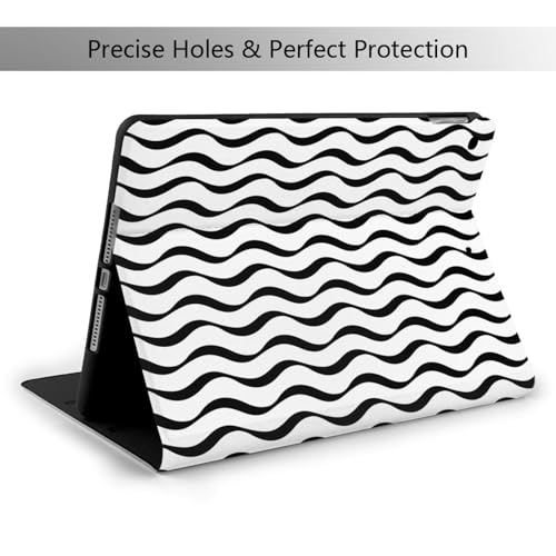 Smart case iPad 7e触发眠 10.2 support folio vague noir et blanc - 2