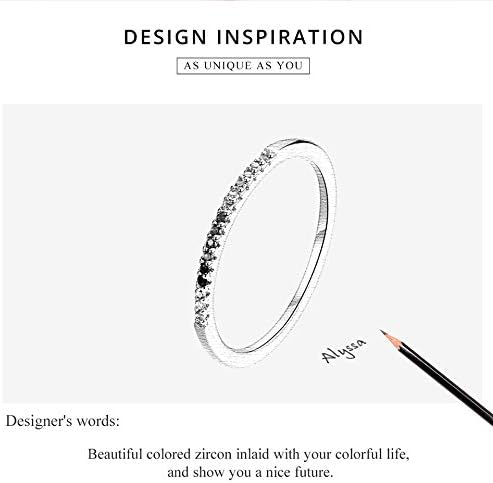 925 Sterling Silver Colorful Pave Sparkling Cubic-Zircon Rainbow Rings Best Love Gift for Women Size 6 - Image 9