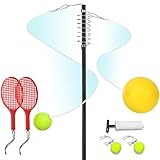 Furypiont Tetherball Tennis Set with with 360Β° Swivel Hook PoleοΌBall, Rope and Paddle Set.Tetherball Outdoor Equipment for BackyardοΌLawn Game