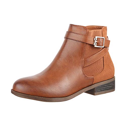 Elara Stivaletti da Donna Chelsea Ankle Boots Chunkyrayan Cammello C298-Camel-41