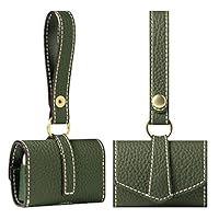 [HANATORA] 本革 AirPods Pro ケース シュリンクレザー スムースレザー バイカラー ポップ メンズ レディース エアーポッツプロ  レザー 保護 カバー 充電 APpro-MossGreen