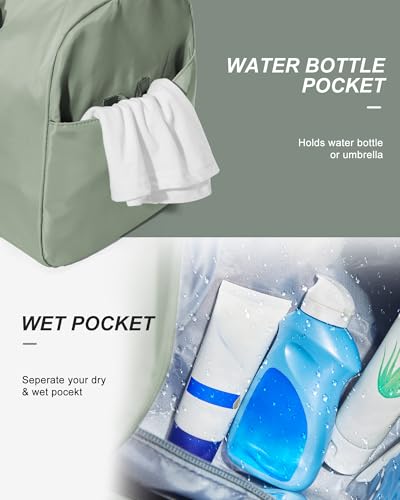 Image of Gym Bags Womens Mens with Shoes Compartment and Wet Pocket Travel Duffel Bags for Women for Plane Sport Gym Tote Bags with Toiletry Bags Waterproof Weekend Overnight Carry on Bag Hospital Holdalls