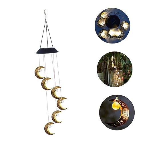 Yardwe 4 Pcs Lâmpada De Carrilhão De Da Lua Lâmpada De Sino De Solar Sinos De Movidos a Energia Sola