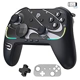 EasySMX S10 Switch 2 Controller mit Wake-up, TMR Joystick, 6-Axis Motion, NFC Funktion, 1200mAh Batterie, Switch 2 Pro Controller mit austauschbar D-Pad & Magnetische Frontplatten-Schwarz