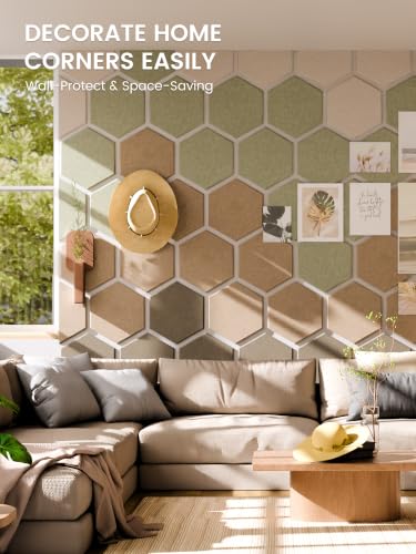 Fluxynara 12-Pack Hexagon Felt Bulletin Board Tiles, Linen Dusk-1 - Image 4