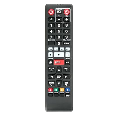 AK59-00166A Replace Remote Control fit for Samsung Blu-ray Disc DVD Player BD-EM57 BD-EM57C BD-EM59 BD-EM59C BD-F5900 BD-F7500 BD-FM59 BD-FM59C BD-EM59ZA BD-EM59CZA BD-FM59ZA BD-FM59CZA