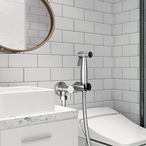 LOSCHEN Bidet Toilettensprüher, Hand Bidet Sprayer, Bidet Handbrause, Edelstahl Duschkopf Bidet Armaturen für Haustierbad/Körperpflege/WC