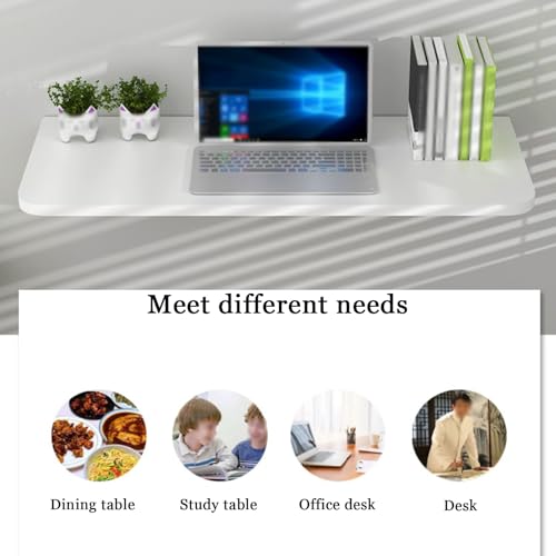 Table pliante murale avec plateau blanc 90x50cm ultra compact - 8
