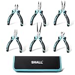SHALL 6-Piece Mini Pliers Set with Pouch,Includes Wire Cutters, Needle-Nose Pliers, Long-Nose Pliers, Curved-Nose Pliers, Diagonal Pliers, and Electrician's Pliers.