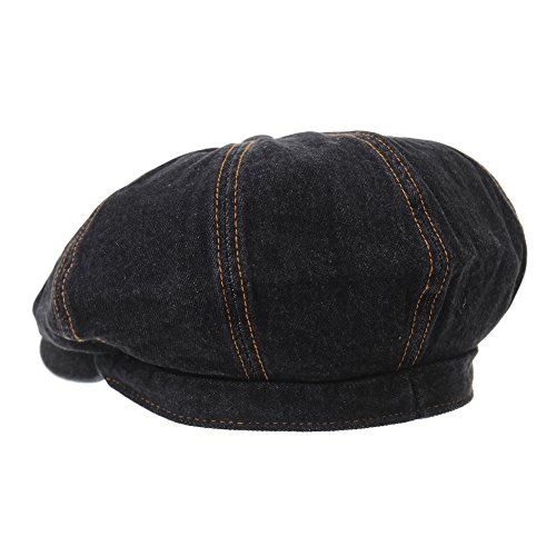 WITHMOONS Denim Cotton Newsboy Hat Baker Boy Beret Flat Cap KR3613