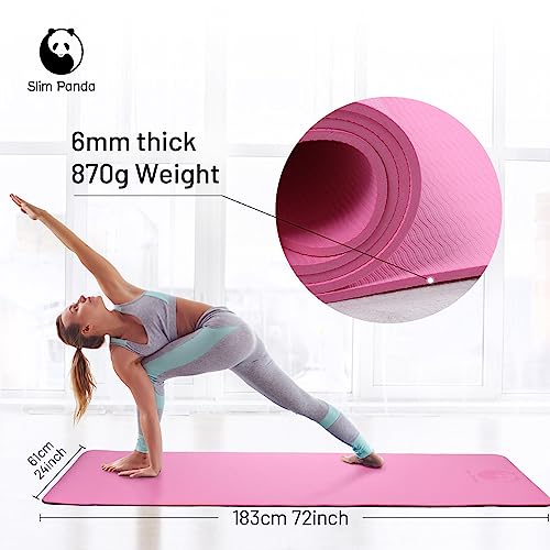 Slim Panda Yoga Mat 6mm w/Carrying Strap and Bag - Image 3