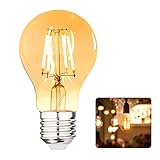 Estilo nostálgico y vintage: nuestra bombilla LED vintage con una forma elegante y un cristal ámbar, puede traer un ambiente acogedor, bombilla Gohytal Edison E27 romántica y única, la elección perfecta para una atmósfera nostálgica, retro y acogedora.