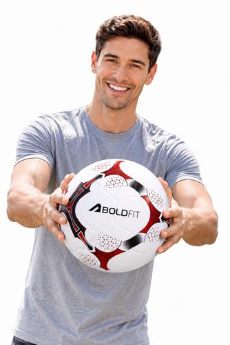 Image of Boldfit Blaze Football Practise Foot Ball Training Match Football Size 5 Original for All Ages Group Rubber Moulded Standard Sports Foot Ball for Ground, Grass, Turf