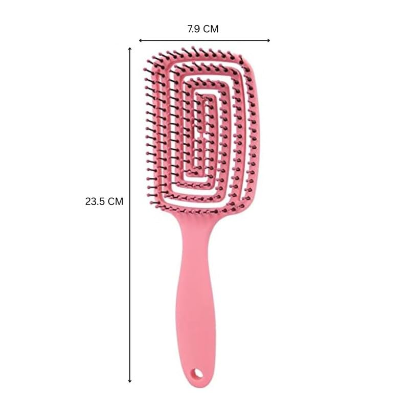 Image of Combelle Vent Hair Brush for Women & Men | Fast Blow Dry Detangling Paddle Brush | Scalp Massage Hairbrush with Flexible Cushion Base | Heat Resistant Styling Brush for Wet & Dry Hair | Pink