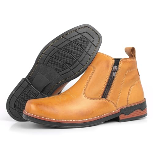 botina masculina estilo texana em couro legitimo bota rodeio country (whisky de zíper, BR, Adulto, N