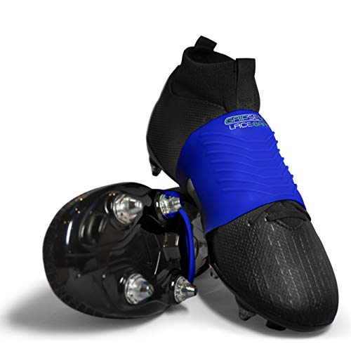 Grip Seven Blue - Boot Lace Cover - Stops Laces Coming Undone - Football Boot Cover - Large