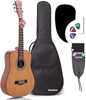 Hola! HG-36N (36 inch 3/4 Size) Junior/Travel Dreadnought Acoustic Guitar, Natural Satin Finish