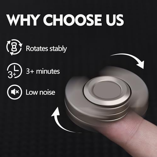 Image of 3-in-1 Fidget Toys Adults Kid: Spinner, Slider & Clicker - Magnetic Stainless Steel Bearing for Super-Stable Rotation - Stress Relief, Enhanced Focus, and Habit Breaking, Silver