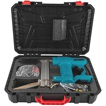 2-in-1 Nail Gun,Battery Powered Cordless Nail Gun Nail Gun with Battery and Charger for Woodworking,Upholstery. Blue