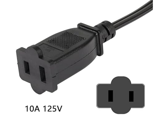 1Ft Toptekits Short Us Power Extension Cable Cord Us Ac 2-Prong Male/Female Power Cable By Toptekits #TOP2