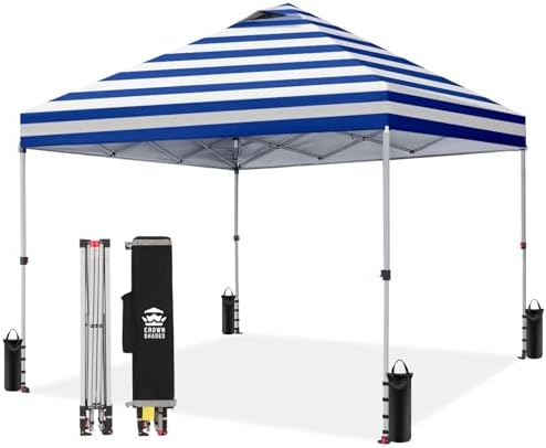 Crown Shades 10x10 pop up canopy tent with one-push center lock setup