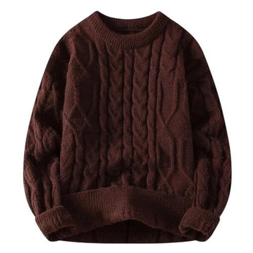 Men Winter Loose Warm Knit Sweater O-Neck Casual Knitted Pullovers
