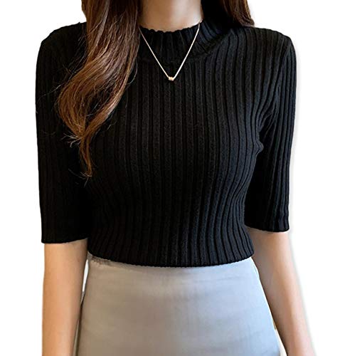 [ハベリィ] ハイネック セーター ブラック