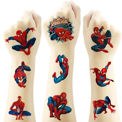20 Sheets Spider-Man Temporary Tattoos Birthday Party Favors Cartoon Decoration Sticker Gifts for Home Activity Carnival Christmas Rewards (Spider)