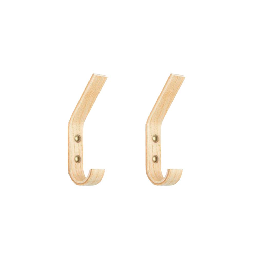 Perchero de pared resistente, paquete de 2 percheros de madera para colgar toallas, abrigos, sombreros, bolsos, chaquetas, ideal para entrada, dormitorio, baño