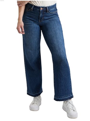 Royalty For Me Womens Women's High Rise Wide Leg Jeans with Angled Seam
