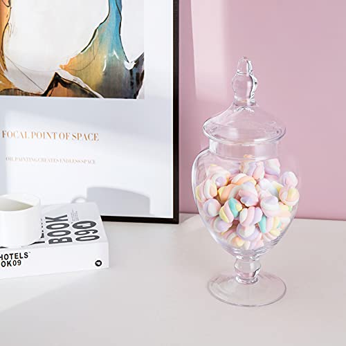 Diamond Star Glass Apothecary Jars with Lids for Candy Buffet - 13.5' x 6' - Classical Style - Food Grade - Clear - Container - Modern - Durable - 1 Count - Thumbnail 7