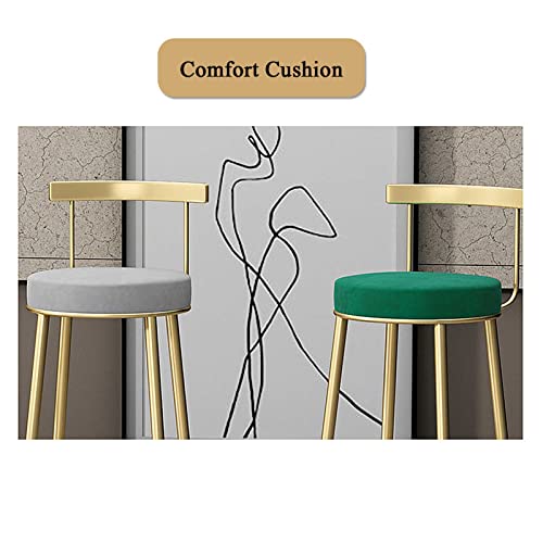 Tabourets de bar de petit déjeuner chaises rembourrées avec dossier - 5