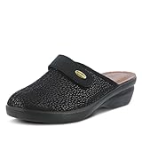Spring Step Flexus Merula Mules for Women - Comfortable Women's Round Toe Fashion Clogs - Lightweight House Slippers for Woman - Black, 39 EU/8.5 M US