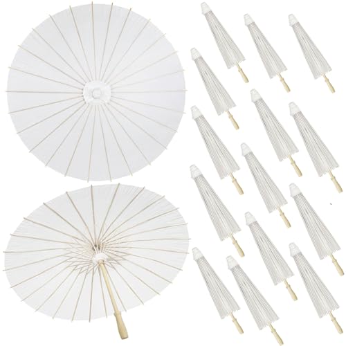 Kvittra 33 Inch White Paper Umbrellas (16 Pack) – Handmade
