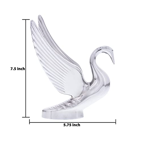 Image of United Pacific 72001 Heavy-Duty Chrome Swan Hood Ornament, Cast Metal, Universal Two Stud Install, Detailed Design - ONE Unit