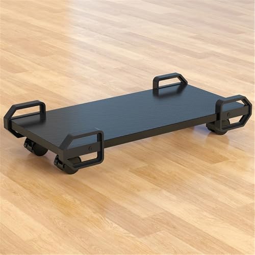Soporte para CPU de PC de piso con 4 ruedas giratorias y estantes de almacenamiento, soporte móvil para torre de PC para alfombra, soporte para CPU de computadora (Negro) miniatura 4