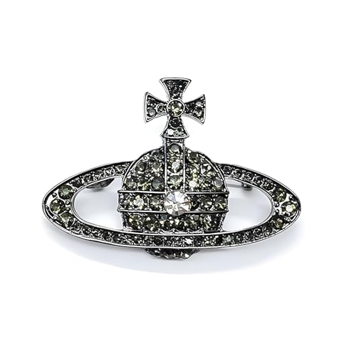 Image of Dreuyet Saturn Planet Brooch Pin for Women Ladies Dainty Rhinestone Star Lapel Pin Cubic Zirconia with Crystal Planet Brooch Fashion Dress Accessories Jewelry for Suit Clothing Jackets Badges