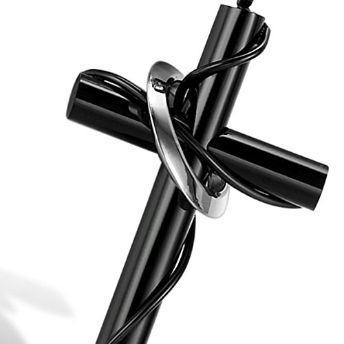 OIDEA Couples Lingering Cross Pendant Necklace: Mens Womens Stainless Steel Matching Necklace for Couples Jewelry Gift3