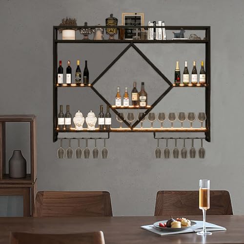Casier à vin flottant mural LED pour optimiser le rangement du bar - 4