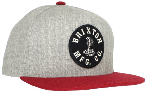 Brixton Men's Cobra Snap Cap-Lt. Heather Gry/red