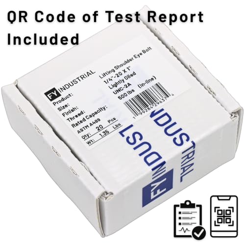 Image of Box of 20 Pcs Lifting Shoulder Eye Bolts 1 /4 inch-20 X 1