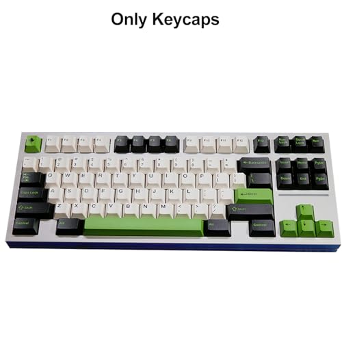 Image of Fogruaden PBT Keycaps Set, Cherry Profile Custom Keycap for Mechanical Keyboard Green White Keycaps