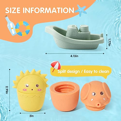 Amchsuri 628-2 Baby Bath Toys With Floating Boats For Kids Ages 1-3, 11 Pcs Mold Free Bathtub Toy thumb #6