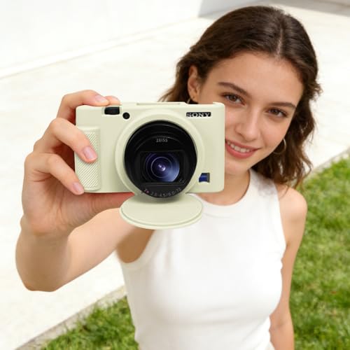 Funda para cámara Sony RX100 VII/VI/V/IV/III silicona beige miniatura 7