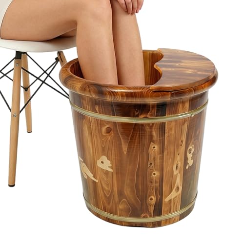 Balde de Madera para Spa de Pies con Tapa y Placa de Masaje miniatura 1
